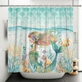 thumbnail image 4 of Mermaid Shower Curtain Kid Shower Curtain with Hooks,Teal Blue Ocean Coral Nautical Underwater World Coastal Bathroom Decor,60"x72", 4 of 5
