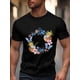 thumbnail image 3 of Camiseta de manga corta con estampado de estrella de mar, flor y coco para hombre, cuello redondo, temática oceánica de verano., 3 of 8