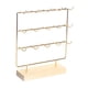 thumbnail image 3 of Soporte para pendientes de 3 niveles, 15 ganchos, colgador de almacenamiento, organizador de joyería, Base de madera para tienda de tocador de feria, 3 of 9