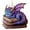Purple, variant on Green Dragon on Books Flat Acrylic Ornament, 3.5 Inch Sleeping Dragon Hanging Charm for Christmas Tree - Funny 2D Animal Decoration Gift for Readers, Librarians, Book Club & Home Decor