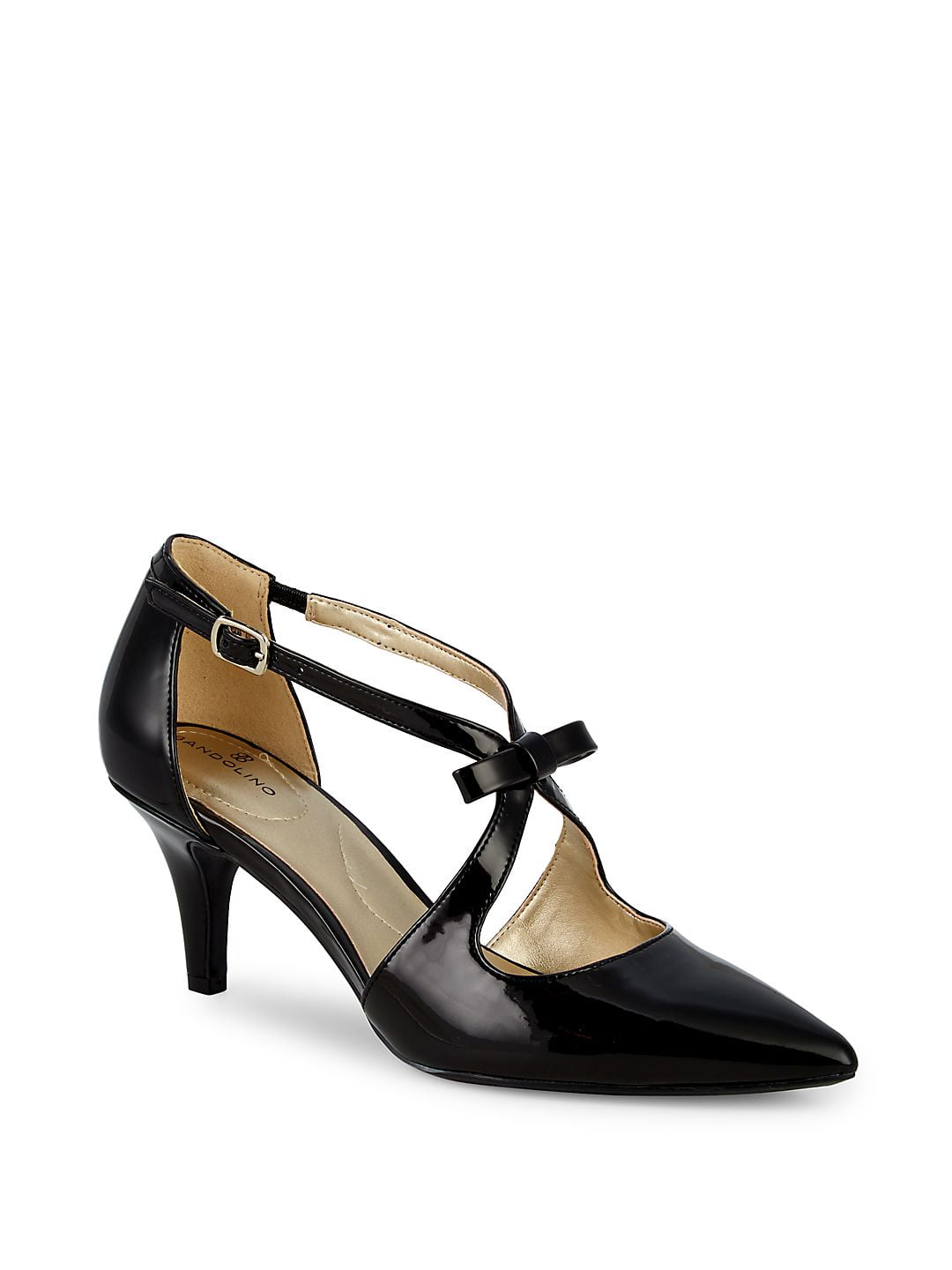 Bandolino Womens Zeffer 3 Patent Ankle Strap Dress Pumps Black 10 ...
