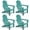 Aruba Blue, variant on FOOWIN Folding Adirondack Chair with 4 in 1 Cup Holder Set of 4, HDPE Outdoor Fire Pit Chairs Adirondack Chair Plastic, Black