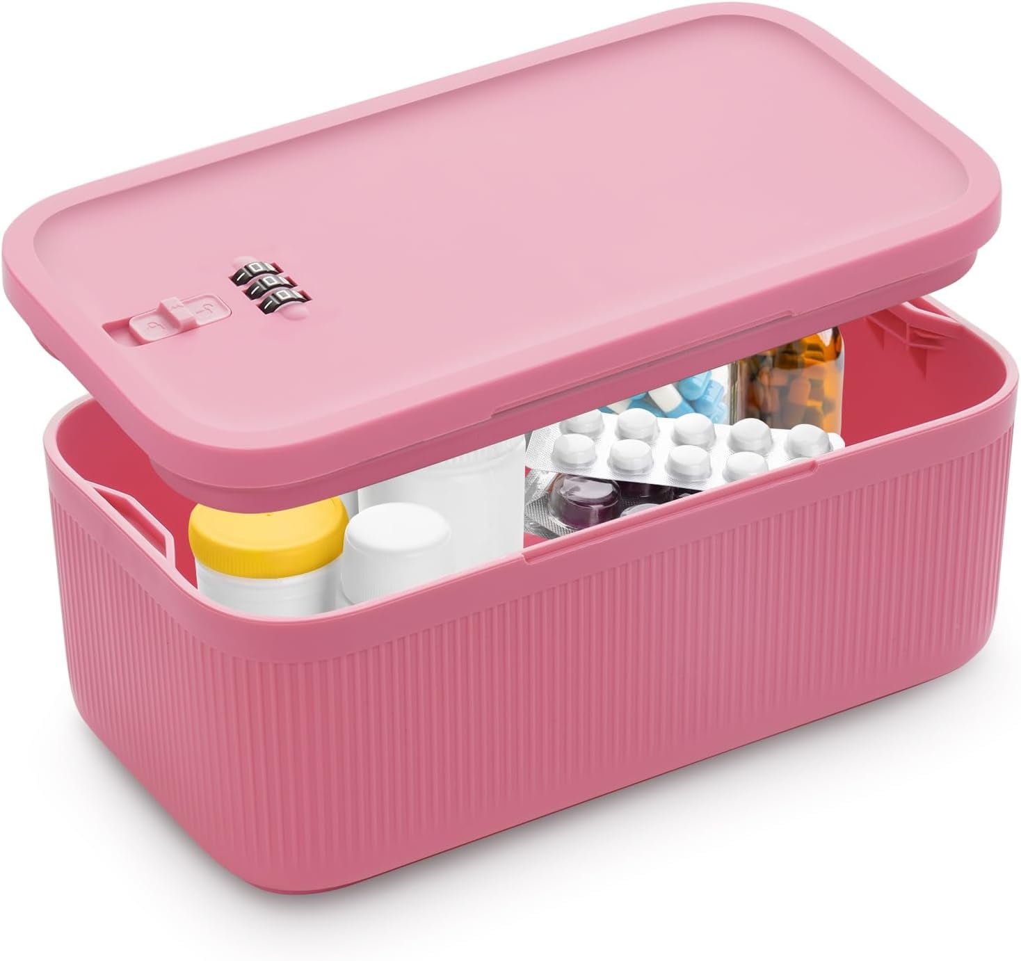 Small Storage Lock Box Lockable Storage Box Small Lock Box with Locking Lid for Phone/Medicine ...
