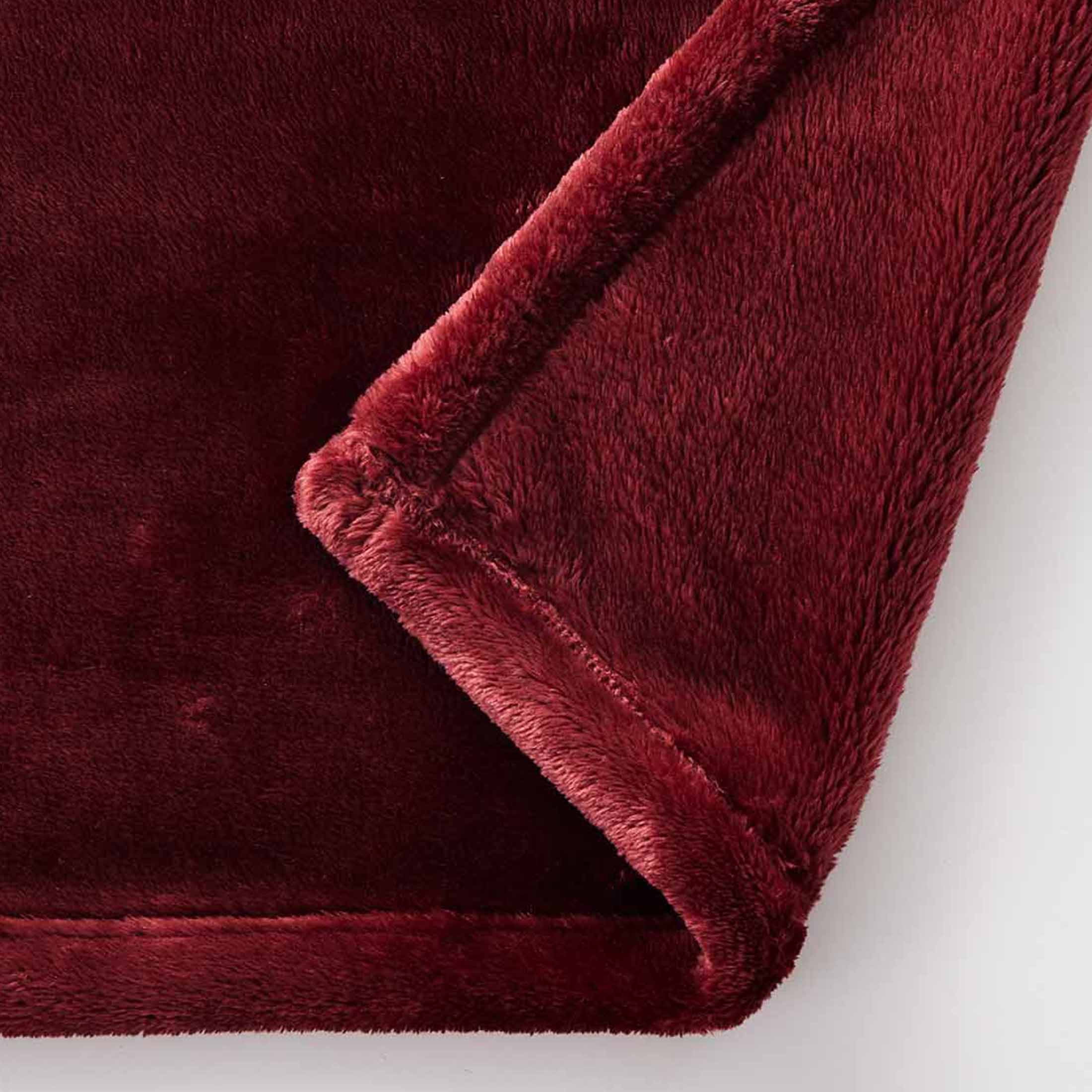 Better Homes & Gardens Luxury Velvet Plush Blanket, Dark Red, Full/Queen, Adult/Teen