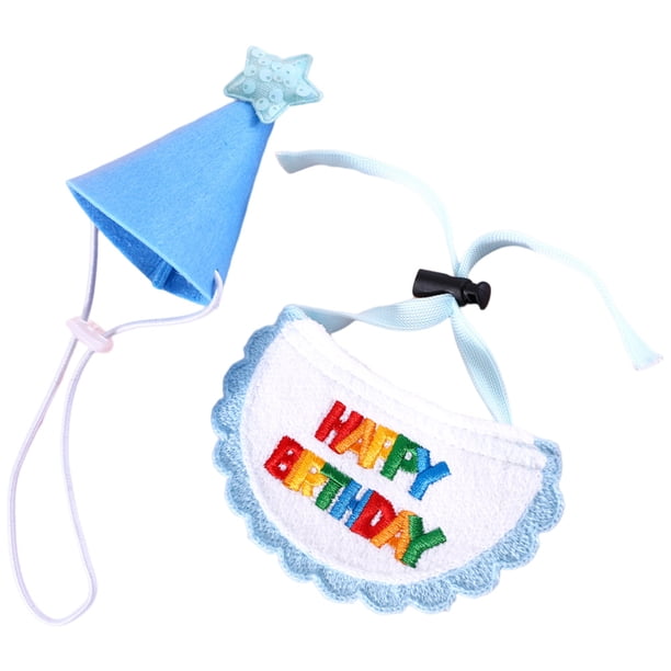 KAKOWELY juego de gorro y babero de cumpleaños para perro, decorativo, para mascota, gato, perro, feliz cumpleaños, para cosplay, fiesta