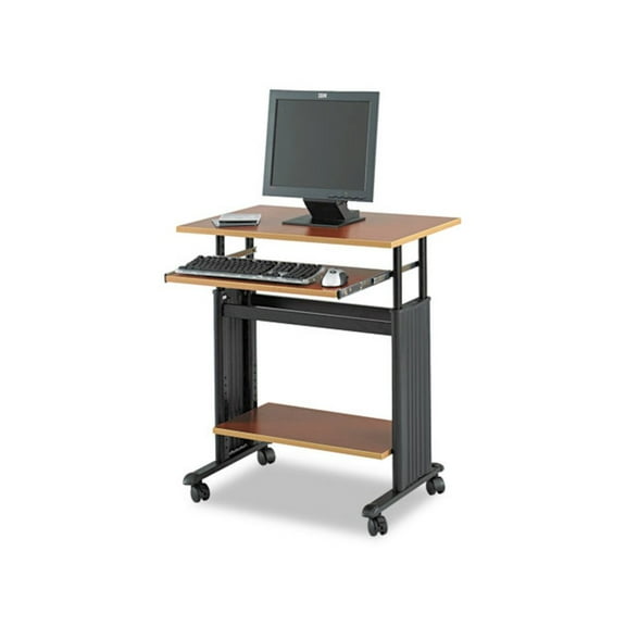 Safco MÜV 28" Height Adjustable Metal / Wood Workstation in Cherry
