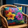 thumbnail image 5 of Tuvgenk Waterproof Outdoor Throw Pillow Cover 18x18 for Courtyard Chair, Summer Vibrant Floral Cushion Case for Balcony, 5 of 6