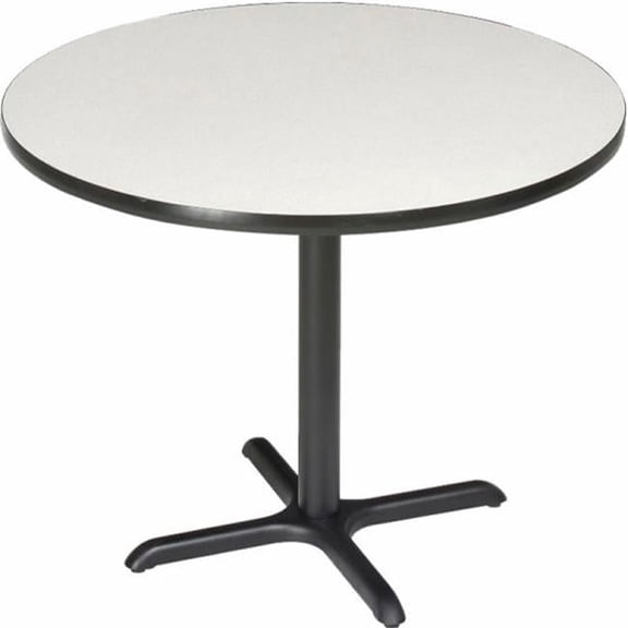 Interion 36 in. Round Bar Height Restaurant Table, Gray