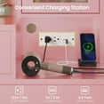 thumbnail image 6 of AMUZER Vanity Desk with Mirror and Lights, Makeup Vanity with Charging Station, 5 Drawers, Storage Shelves, Morden Pink Makeup Table for Girls Women, 6 of 8