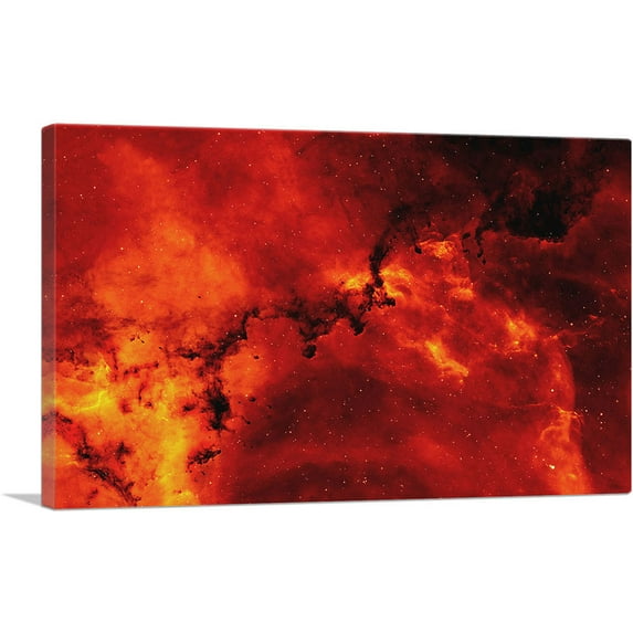 ARTCANVAS Red Star Cluster Nebula Hubble Telescope Canvas Art Print - Size: 26" x 18" (1.50" Deep)