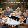 thumbnail image 2 of Round Outdoor Tablecloth with Umbrella Hole and Zipper, Black Solid Color Texture Fitted Table Cover with Elastic Edge for 55-60 Inch, Simple Black Stripes Waterproof Patio Tablecoths for Picnic, 2 of 9