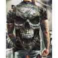 thumbnail image 1 of Camiseta con estampado 3D de calavera de terror para hombre, camiseta informal de manga corta con cuello redondo, transpirable, de gran tamaño, ropa para hombre Deng Xun unisex, 1 of 2