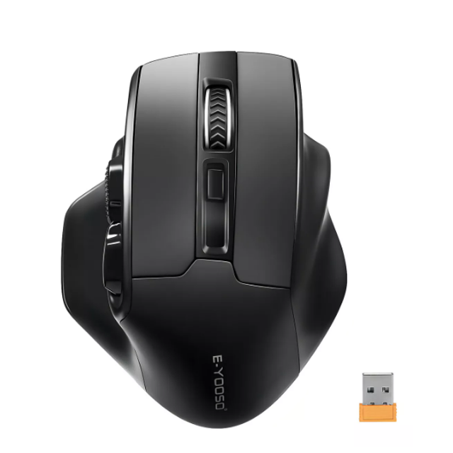 TERPORT Mouse Inalámbrico Ergonómico F30 Con Receptor Usb 2.4ghz De Gama Alata, Mouse Para Trabajos Oficina 6 Botones Con Avance Y Retroceso, 4800 Dpi Con 5 Niveles, Ahorro de Energía Inteligente