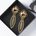 thumbnail image 4 of Panda sunflowers Elegant Vintage Copper-Colored Lace Bookmarks - Set of 2 Stainless Steel Book Markers for Book Lovers and Readers, 4 of 5