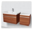thumbnail image 1 of Lakeside Wallmount Vanity with Side Cabinet, Medium Walnut, 1 of 1