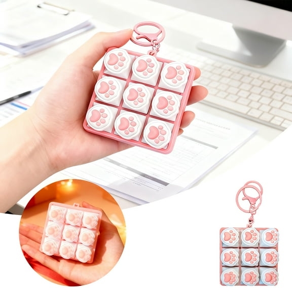 Leatfisat Silent Stress Relief Keyboard Clicker With 9-In-1 Functions, Anxiety Relief Keychain For School Travel And Office Use