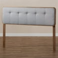 thumbnail image 2 of Bowery Hill Mid-Century Wood Tufted Queen Headboard in Light Gray, 2 of 7