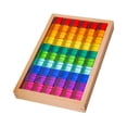 thumbnail image 3 of Juego de bloques de construcción de arcoíris, cubos apilables, suave, con estuche de madera, juego de apilamiento de bloques de construcción para, 3 of 9