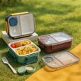 thumbnail image 4 of Stainless Steel Lunch Box,Leak-Resistant Metal Bento Box,Portable Insulated Food Jar,Food Storage Box with Sauce Cup,Suitable Home,Office,Work,Travel,Camping, Picnic,8.9x6.5x2.8 inch, 4 of 4
