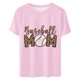 thumbnail image 2 of Blusas de Manga Corta para las Mujeres Imprimir Cuello Redondo, Camiseta Casual para Primavera Verano Diario, 2 of 3