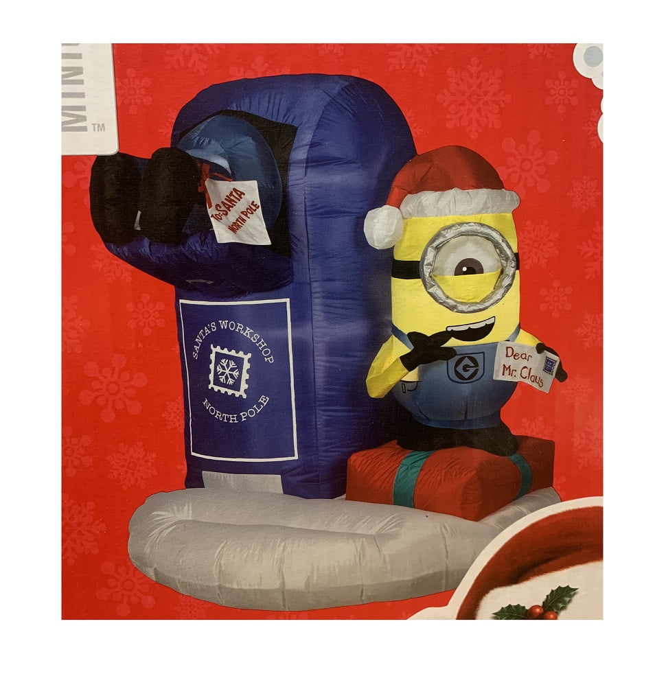 Home Accents Minion Scene Stuart Mailing Letter to Santa Mailbox 53 Tall Inflatable Yard Display