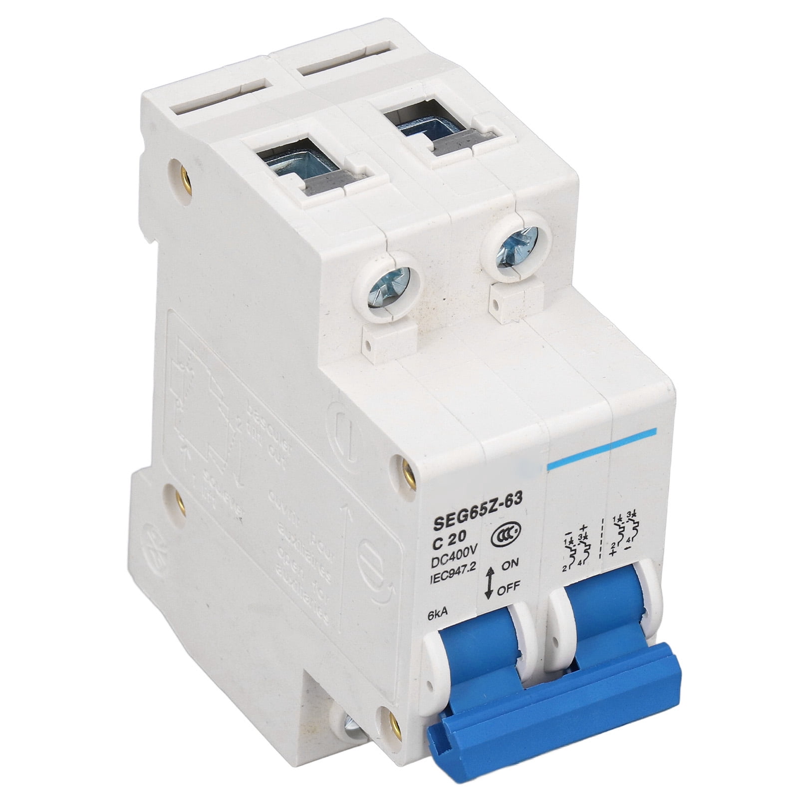DC Miniature Circuit Breaker 2P 6KA 400V Air Switch for Solar PV System Panels Grid C20 20A