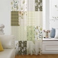 thumbnail image 6 of Spring Floral Sheer Curtains 45 Inches Long, Yellow Flowers Botanical Patchwork Grid Bohemia Light Filering Curtains, Breathable Simi Curtain Privacy Drapes for Kitchen Bathroom Window Treatment, 6 of 9
