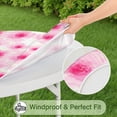 thumbnail image 5 of Elegant Floral Round Tablecloth with Elastic Fit, Soft and Lightweight Polyester for Home or Outdoor Use, Fits 44-52 Inch Tables, 5 of 7
