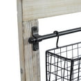 thumbnail image 5 of DecMode 25" Black Metal 2 Slot Suspended Wire Basket Magazine Rack Holder with Suspended Baskets and Label Slot, 5 of 13