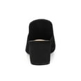 thumbnail image 2 of BLISSFUL STEP Women's Slide Mules Pointed Toe Chunky Heel Black 6, 2 of 7