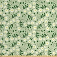 thumbnail image 1 of Floral Upholstery Fabric by the Yard, Burgeoning Daisies with Leaves on Swirling Branches, Decorative Fabric for DIY and Home Accents, Green Green by Ambesonne, 1 of 4