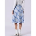 thumbnail image 4 of DARING DIVA Women's Plaid Belted Vintage A-Line Midi Skirt XL Light Blue, 4 of 6
