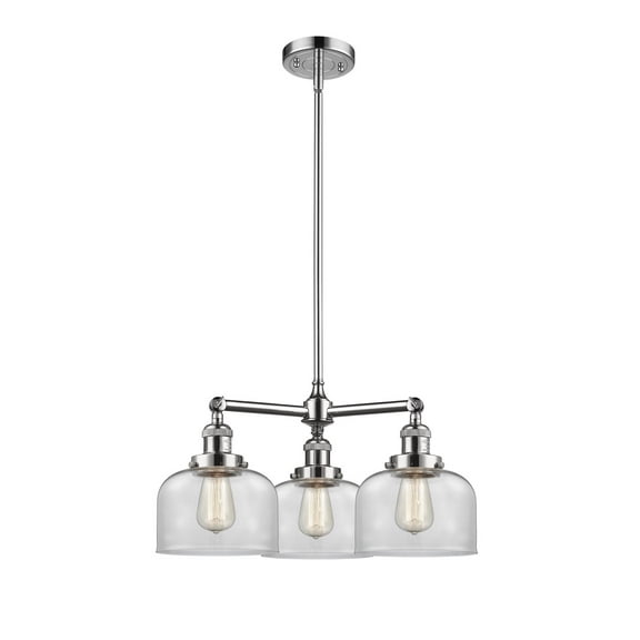 Innovations 207-PC-G72-LED Transitional Three Light Chandelier from Franklin Restoration collection in Chrome finish,