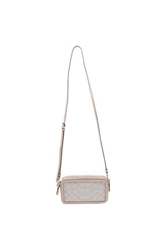 Pre-Owned Coach Kira Signature Jacquard Crossbody Bag in Ivory Canvas