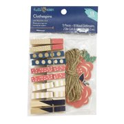 Hello Hobby Wood Multicolor Clothes Pin Flower, 13 Pieces, 1m Each
