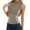 Khaki, variant on TIANZEN Slim Fit Sleeveless Semi High Neck Tank Top Stretch Basic Casual Tee Shirt Blouse For Daily Wear Long Shirt Women Long Sleeve Woman Shirts Womens Shirts Summer