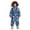 Blue, variant on KAUOD Boys Cute Pattern Snowsuits One Piece Waterproof Snowboard Ski Jumpsuits Kids Faux-F𝐮r Hood Winter Insulated Ski Bib