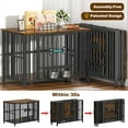 thumbnail image 3 of POAO 41" Dog Crate Furniture Foldable, No Assembly Decorative Dog Kennel Indoor, Dog Crates for Large Dogs(40-65 lb), Wooden Dog Cage with Adjustable Bowls and Name Tag, End Table, Rustic Brown, 3 of 9
