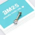 thumbnail image 4 of 14 Karat Gold OneFit Threadless Prong Set Gem Top Flat Back Stud Labret, 4 of 5