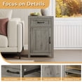 thumbnail image 4 of YouTrend Farmhouse End Table with Drawer and Storage Cabinet for Living Room,Rustic Adult Nightstand for Bedroom,Gray, 4 of 10