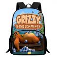 thumbnail image 3 of Mochilas para niños GRIZZY AND THE LEMMINGS, regalo de cumpleaños para estudiantes, mochilas escolares para niños, mochilas duraderas de gran capacidad para acampar, 3 of 4