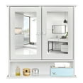 thumbnail image 3 of Zimtown Bathroom Medicine Cabinet Mirror, Wall Mount Storage  with 2 Mirror Doors and Shelves, White, 3 of 15