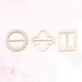 thumbnail image 2 of CIMAXIC 6PC Pearl Rhinestone Belt Buckle Silk Scarf Buckle Knot Buttons Multicolor Plastic Tee Shirt Clips for Party Decor, 2 of 4