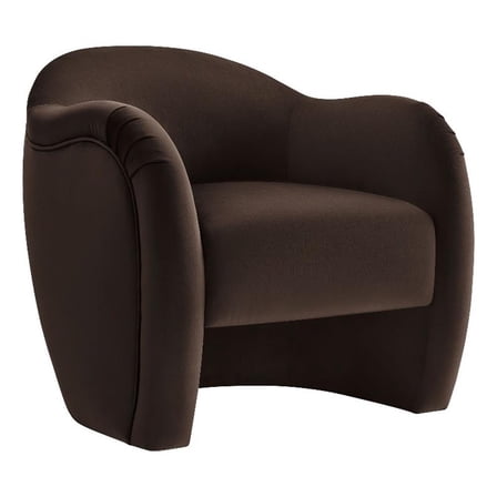 Pemberly Row Contemporary Wood Accent Chair in Chocolate Brown