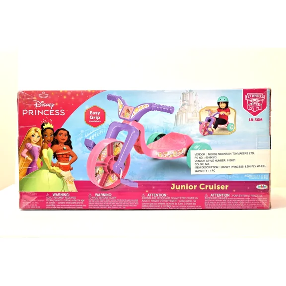 Princess Scooter 3-Wheel with Rear Brake Adjustable for Kids Little Riders