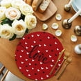 thumbnail image 2 of Valentines Round Placemats Set of 8 for Dinning Tables, Heat-proof Braided Table Mats 13 Inch, Black White Love Heart Red Washable Place Mat for Kitchen Restaurant Party Decor Supplies Table Setting, 2 of 9