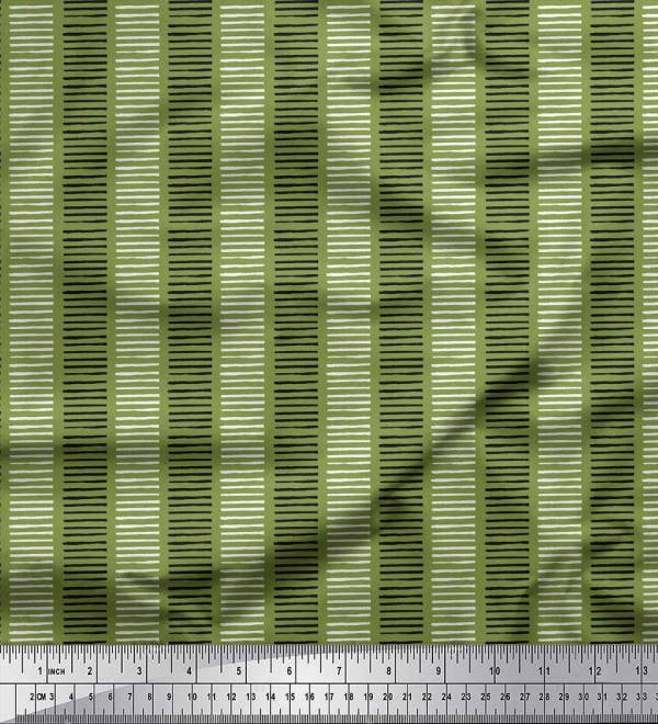 Soimoi Cotton Canvas Fabric - Stripe & Mandala Kaleidoscope Print 42 Inch Wide Sewing Material