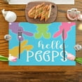 thumbnail image 2 of Binwennn Chalk Paper Table Dining Table Set Easter Placemats Cute Rabbit Eggs Flowers Placemats Holiday Decoration Beautiful, 2 of 7