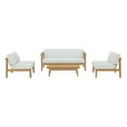 thumbnail image 4 of Modway Bayport 4 Piece Outdoor Patio Teak Set in Natural White, 4 of 8