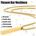 thumbnail image 4 of Pendant Necklace for Men, Silver Tone/Gold Plated/Black Mens Penddant Necklaces with 2.5 mm Box Chain, Stainless Steel Bar Chain, 18-28 Inches, 4 of 12